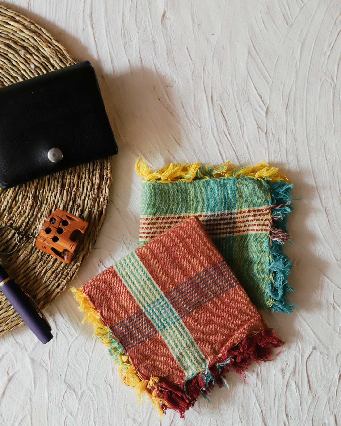 Handwoven Bengal Handkerchief/ Rumal (Pack of 2)