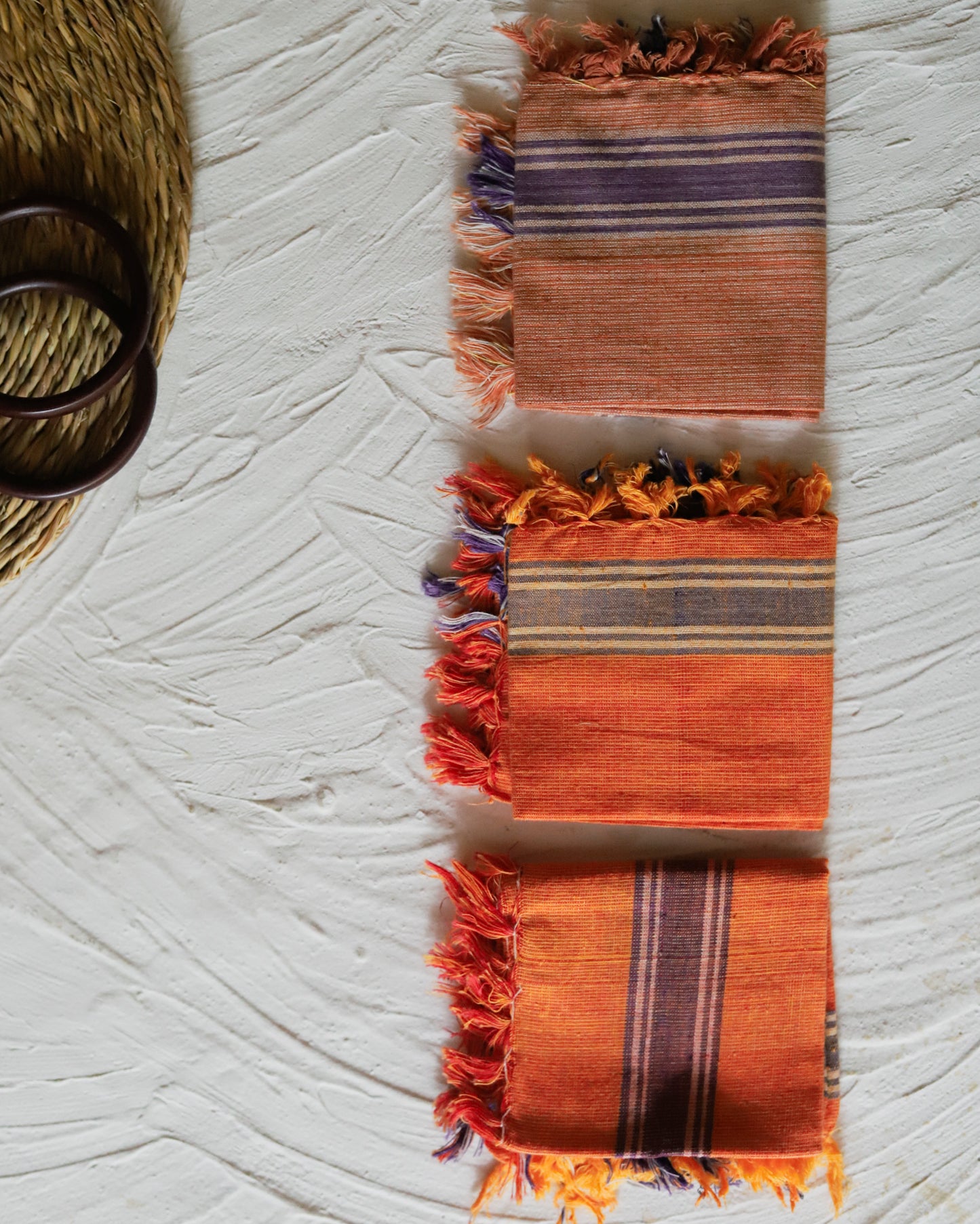 Handwoven Bengal Handkerchief/ Rumal (Pack of 3)