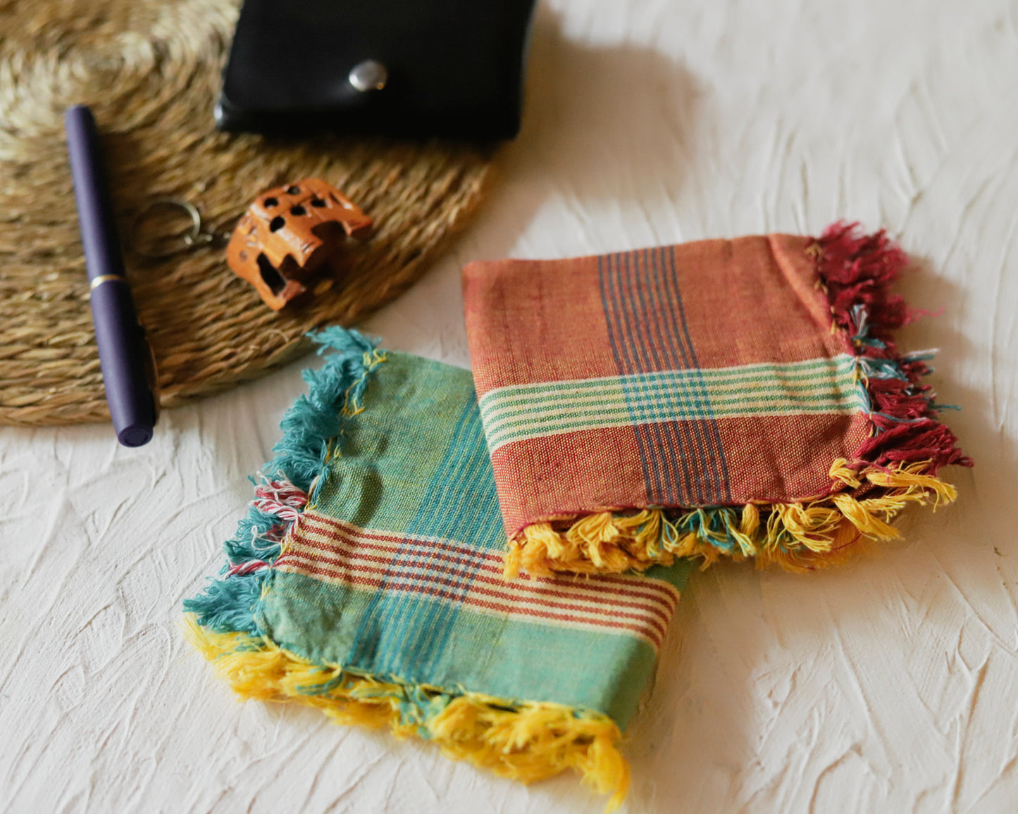 Handwoven Bengal Handkerchief/ Rumal (Pack of 2)