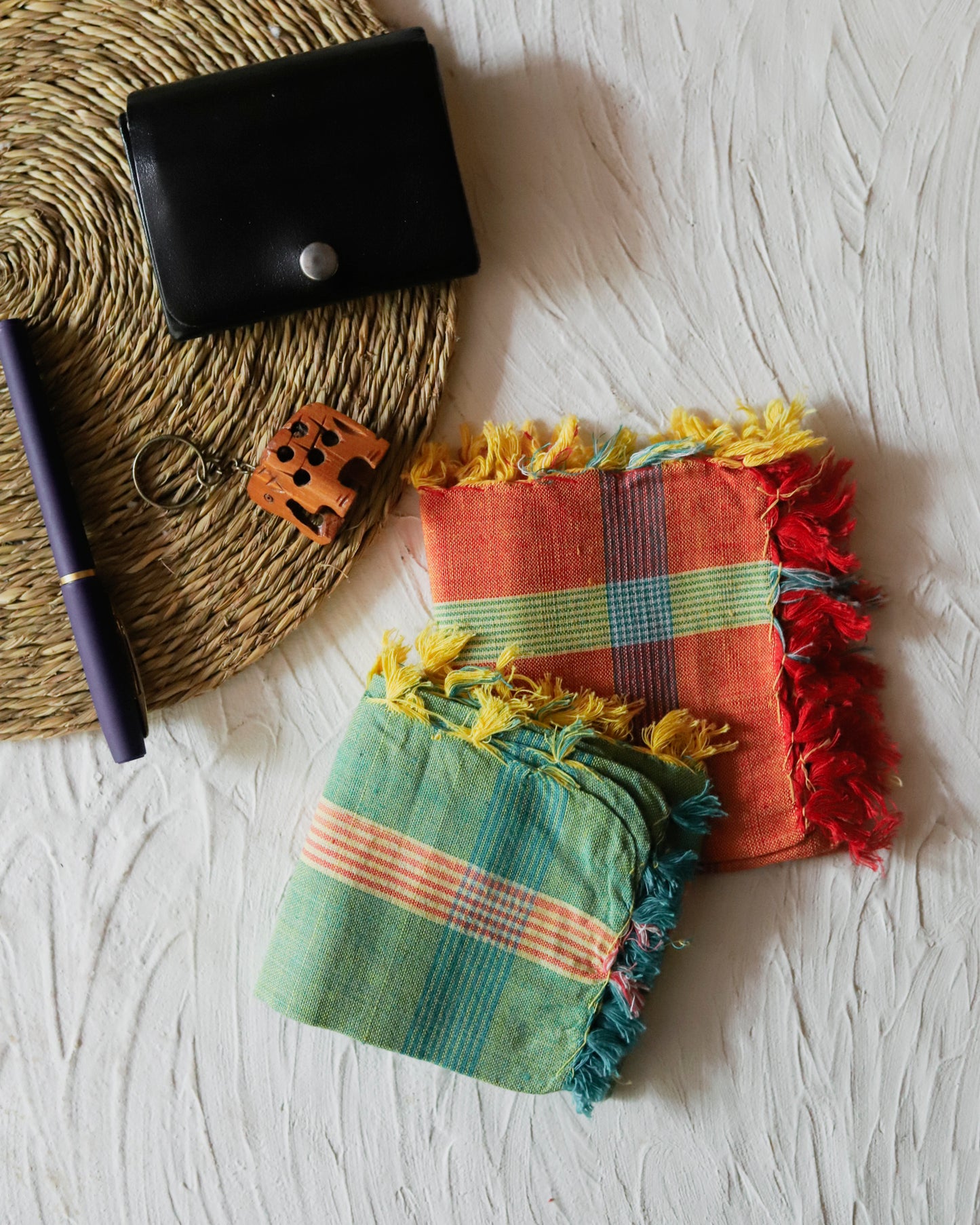 Handwoven Bengal Handkerchief/ Rumal (Pack of 2)
