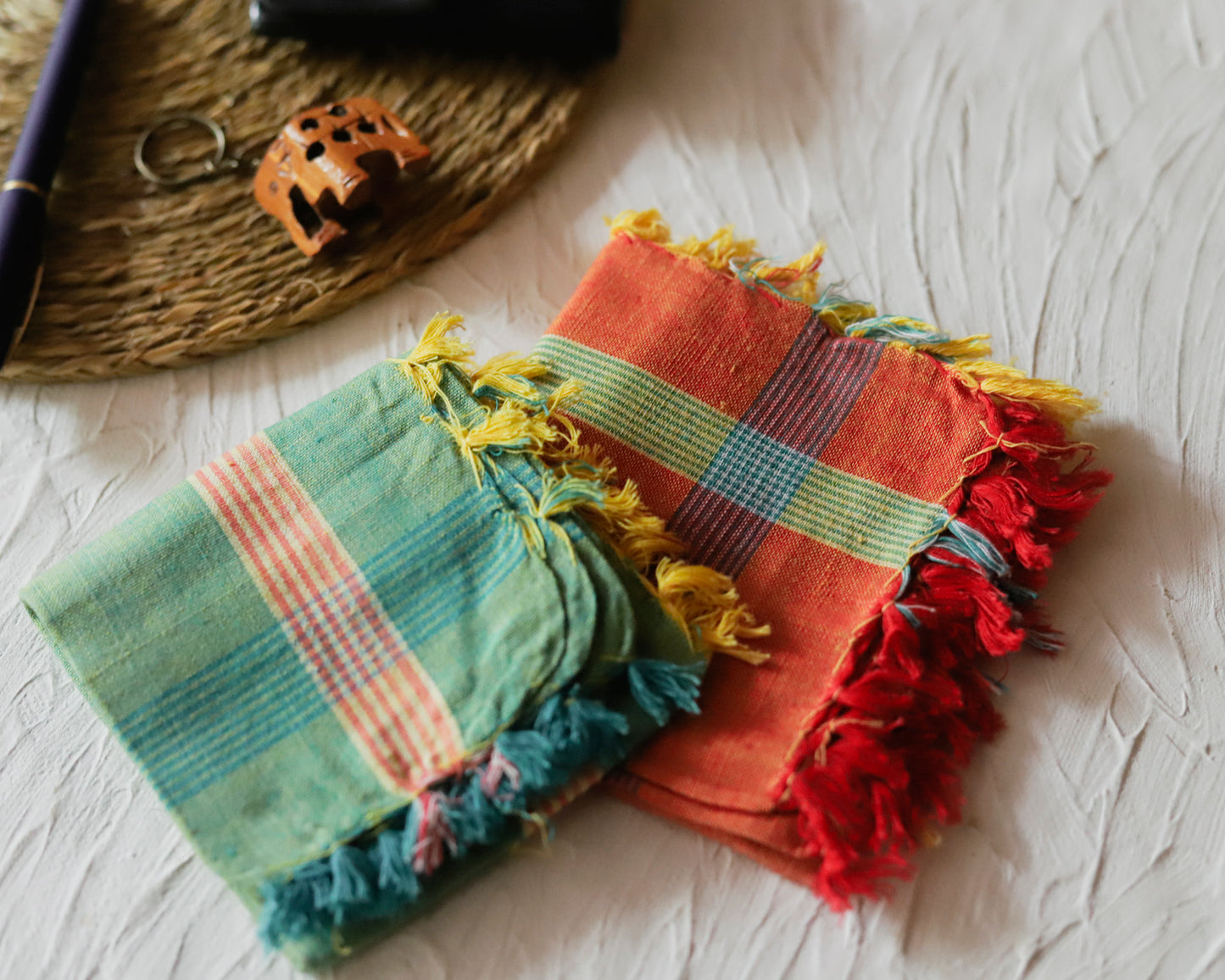 Handwoven Bengal Handkerchief/ Rumal (Pack of 2)