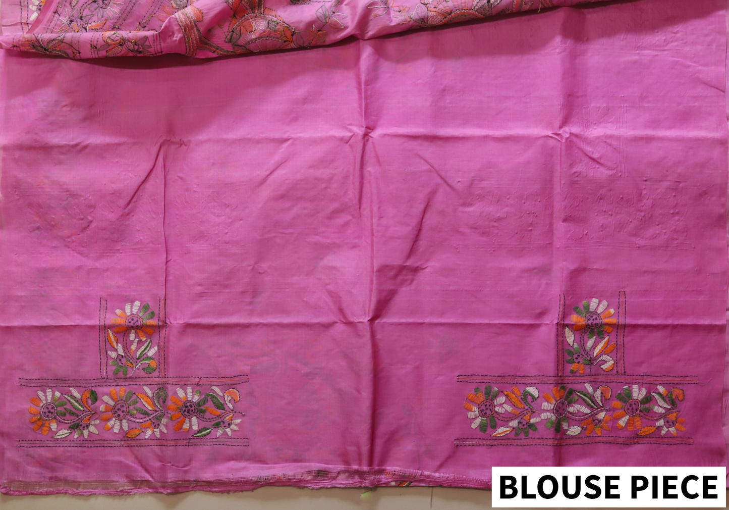 Bengal Hand Embroidery Kantha Stitch Silk Saree