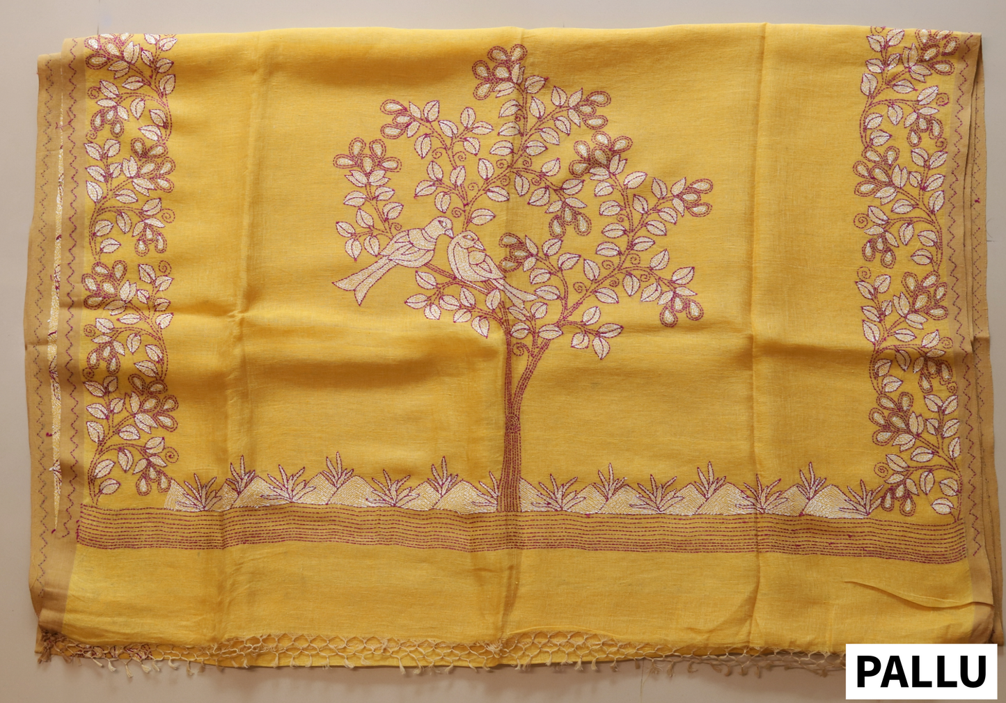 Handwoven Bengal Linen Saree