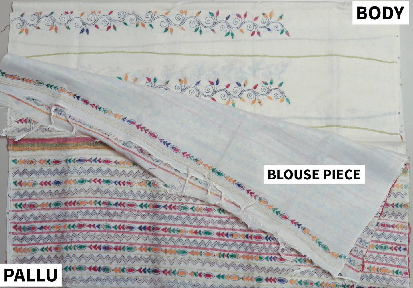 Bengal Handwoven Khesh Kantha Saree