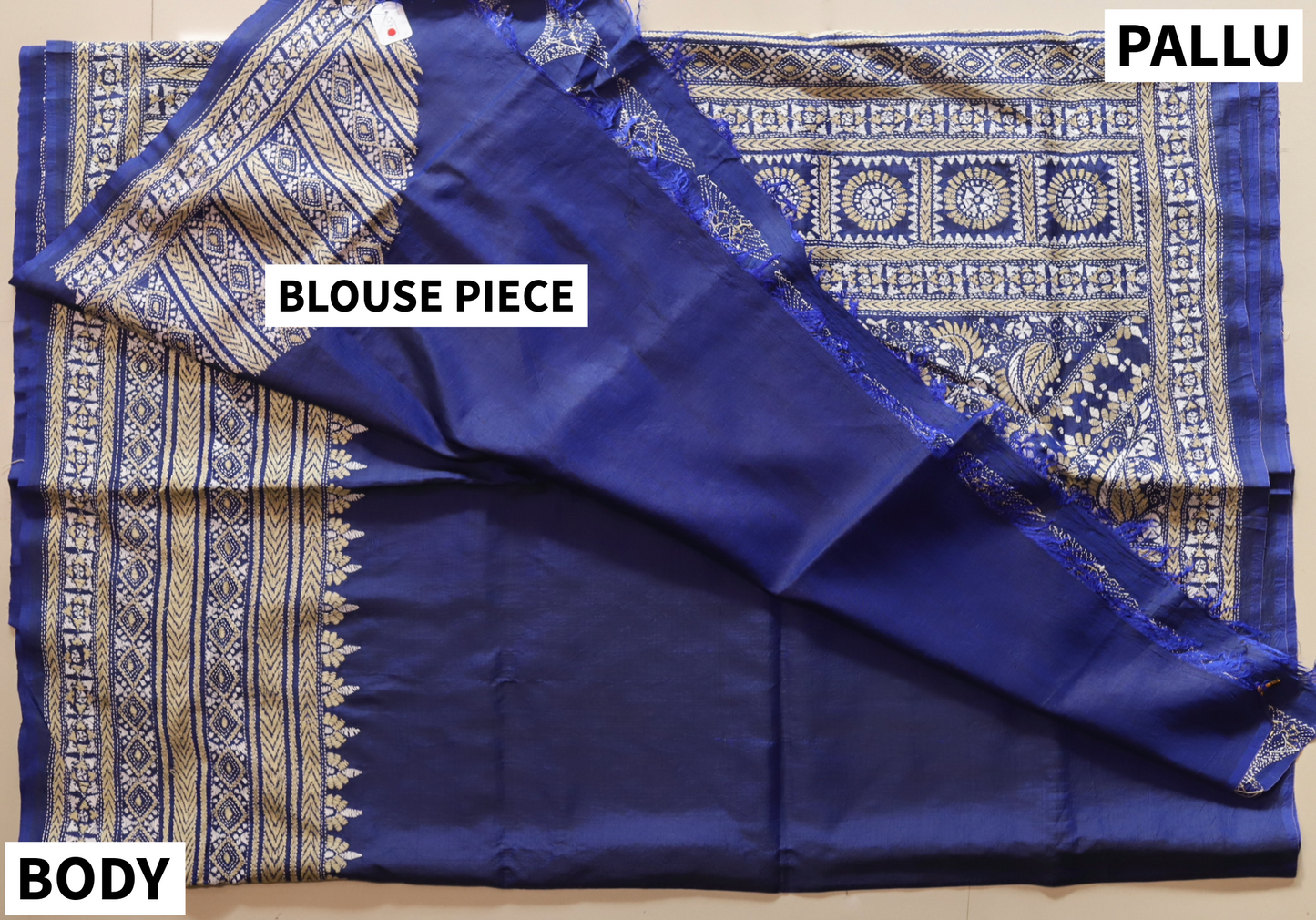 Bengal Hand Embroidery Kantha Stitch Silk Saree