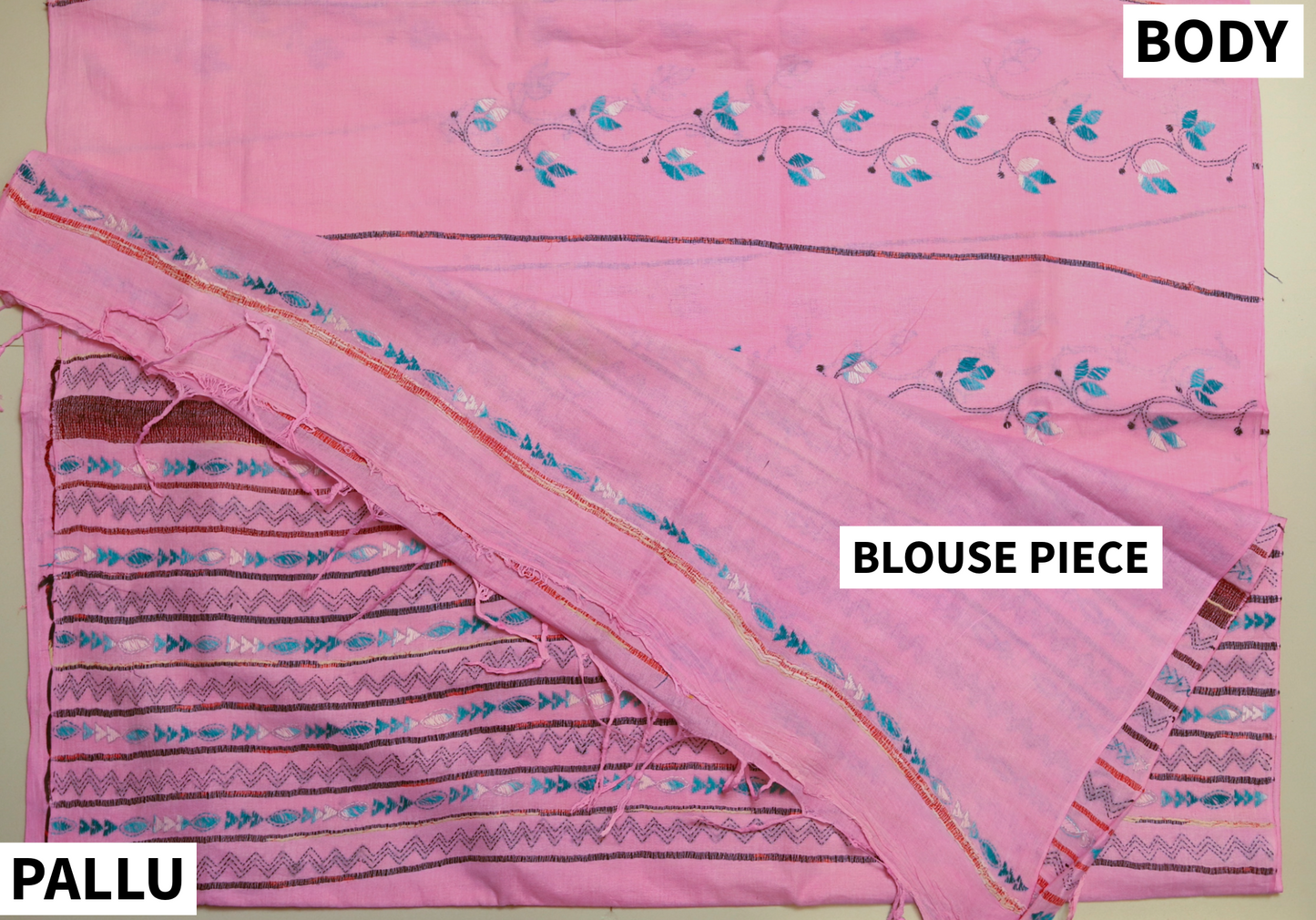 Bengal Handwoven Khesh Kantha Saree