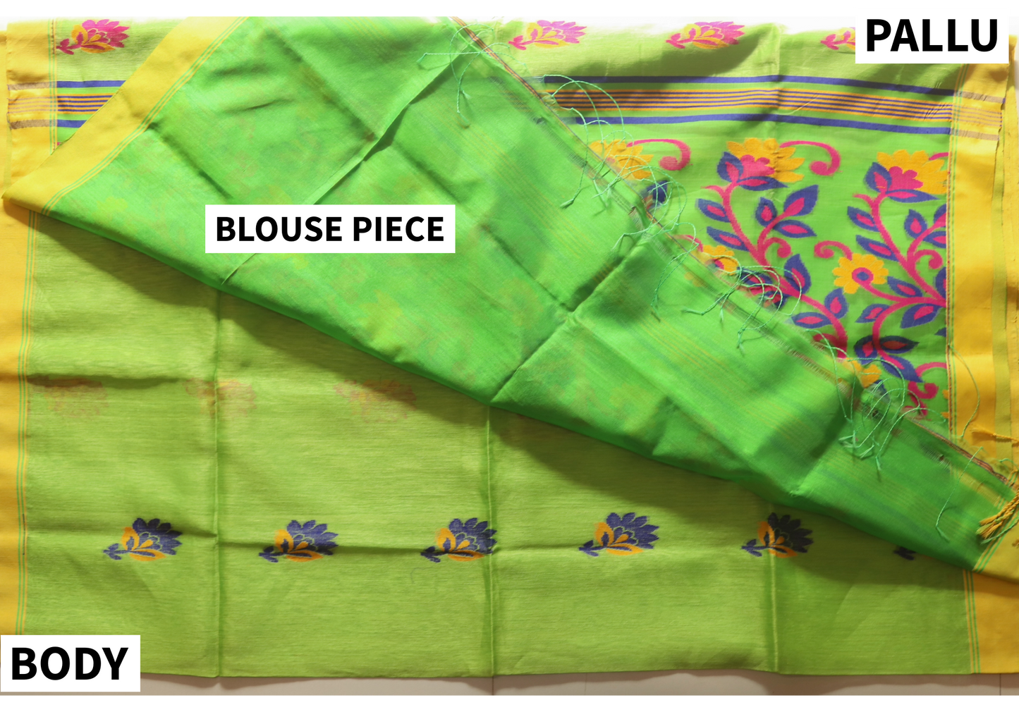 Handwoven Bengal Linen Saree