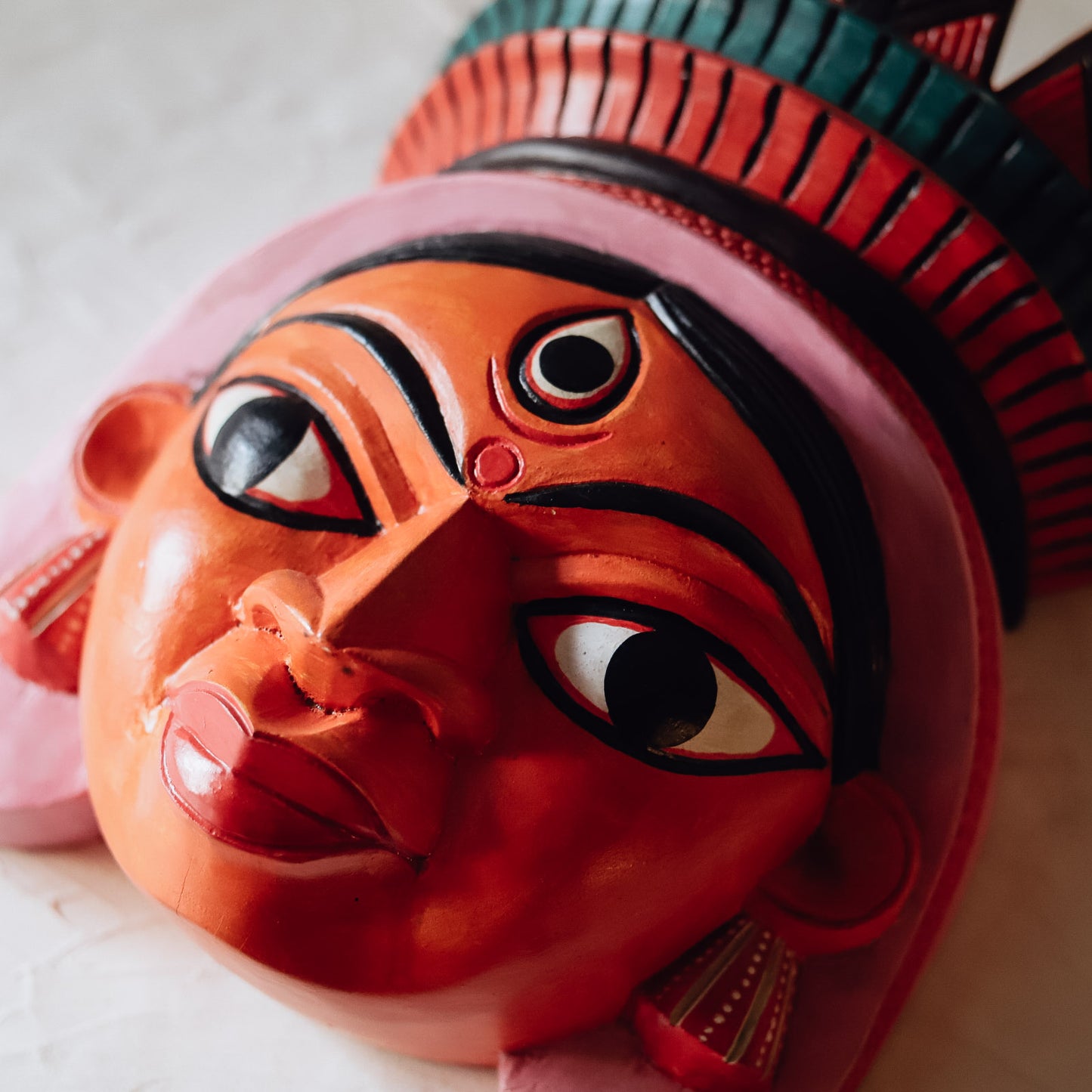 Bengal Wooden Hand-carved Mask Wall Hanging