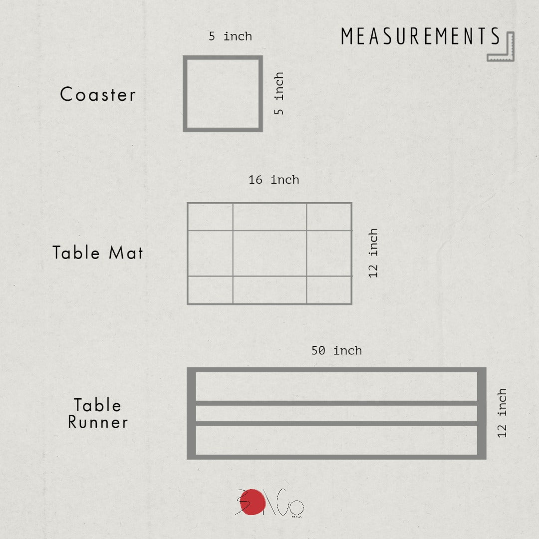 Set of Table Runner, Mats and Coasters