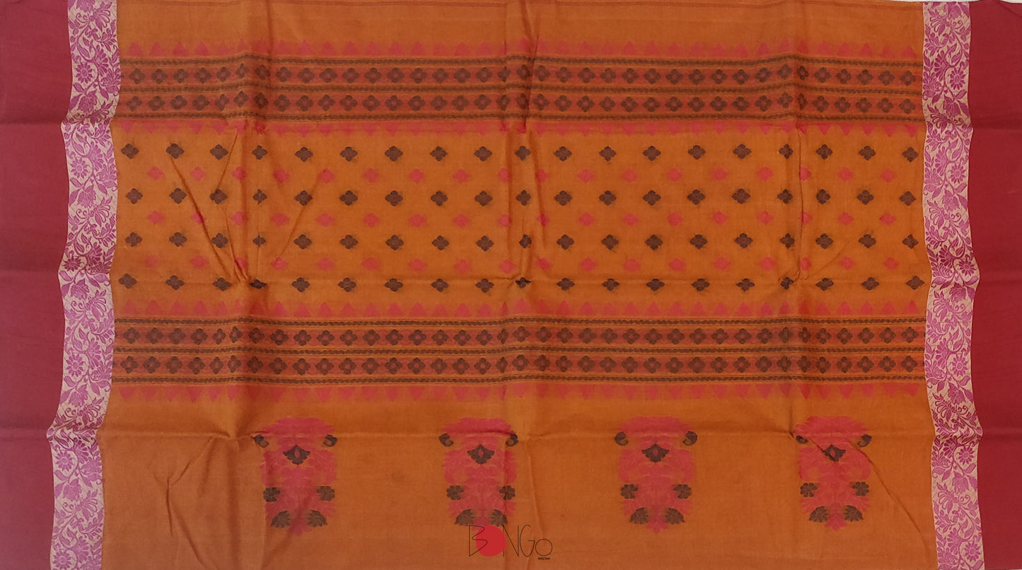 Handwoven Bengal Tant Saree (Tangail Saree)