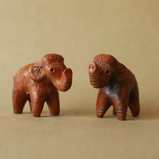 Elephant Couple Terracotta