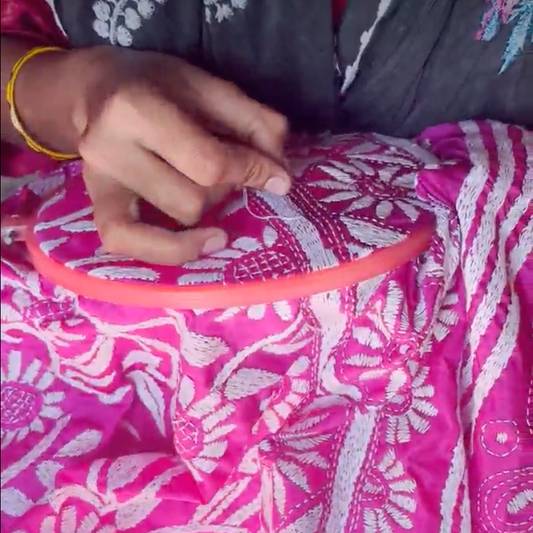 Kantha stitch hand embroidery of Bengal 