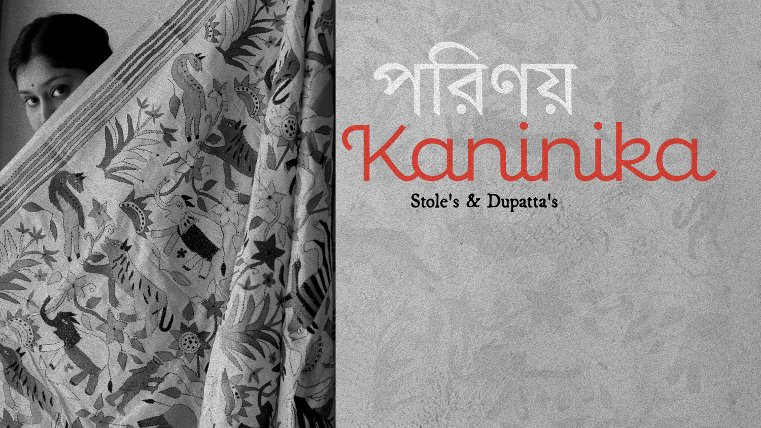 Hand Embroidery Kantha stole and dupatta on pure silk of West Bengal by Bongoniketan 