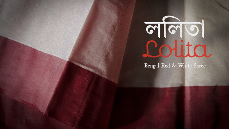 handwoven Red and White Bengali Saree by BONGONIKETAN