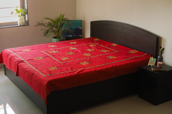 Bengal Hand Embroidered Cotton Bedsheet