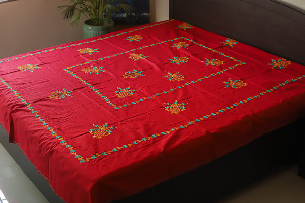 Bengal Hand Embroidered Cotton Bedsheet