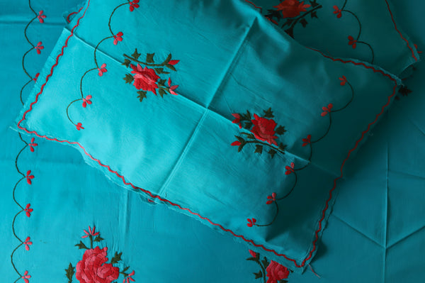 Bengal Hand Embroidered Cotton Bedsheet