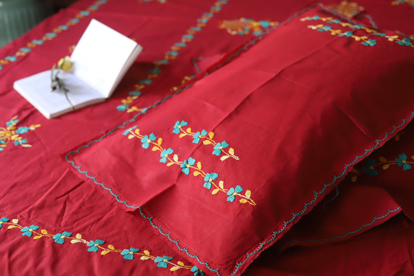 Bengal Hand Embroidered Cotton Bedsheet