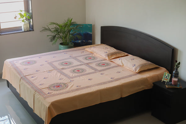 Bengal Hand Embroidered Cotton Bedsheet