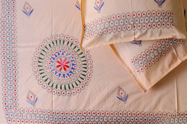 Bengal Hand Embroidered Cotton Bedsheet