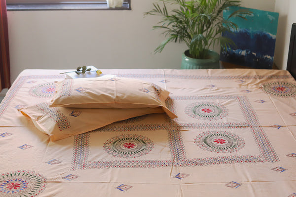 Bengal Hand Embroidered Cotton Bedsheet