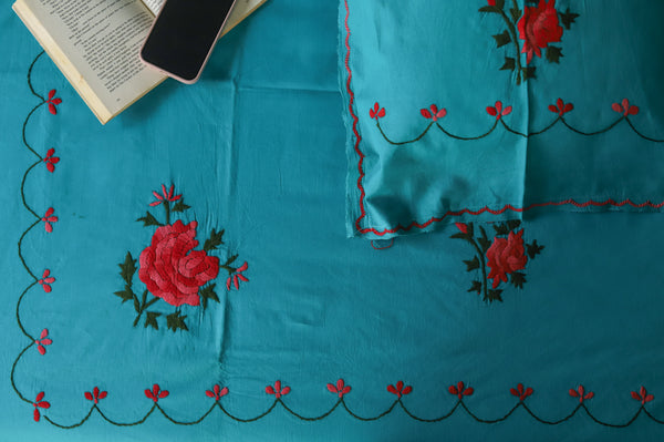 Bengal Hand Embroidered Cotton Bedsheet