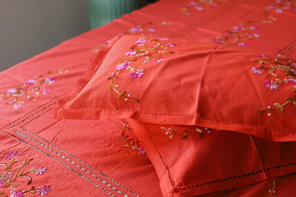 Bengal Hand Embroidered Cotton Bedsheet