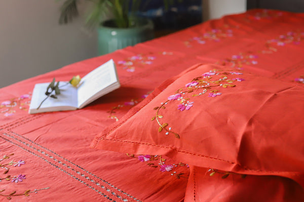 Bengal Hand Embroidered Cotton Bedsheet