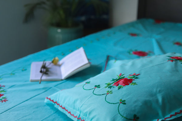 Bengal Hand Embroidered Cotton Bedsheet