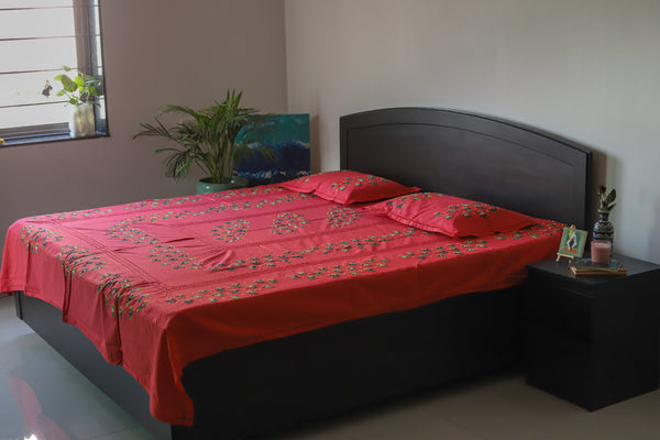 Bengal Hand Embroidered Cotton Bedsheet