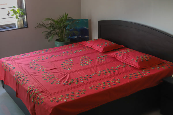 Bengal Hand Embroidered Cotton Bedsheet