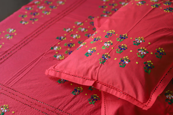 Bengal Hand Embroidered Cotton Bedsheet