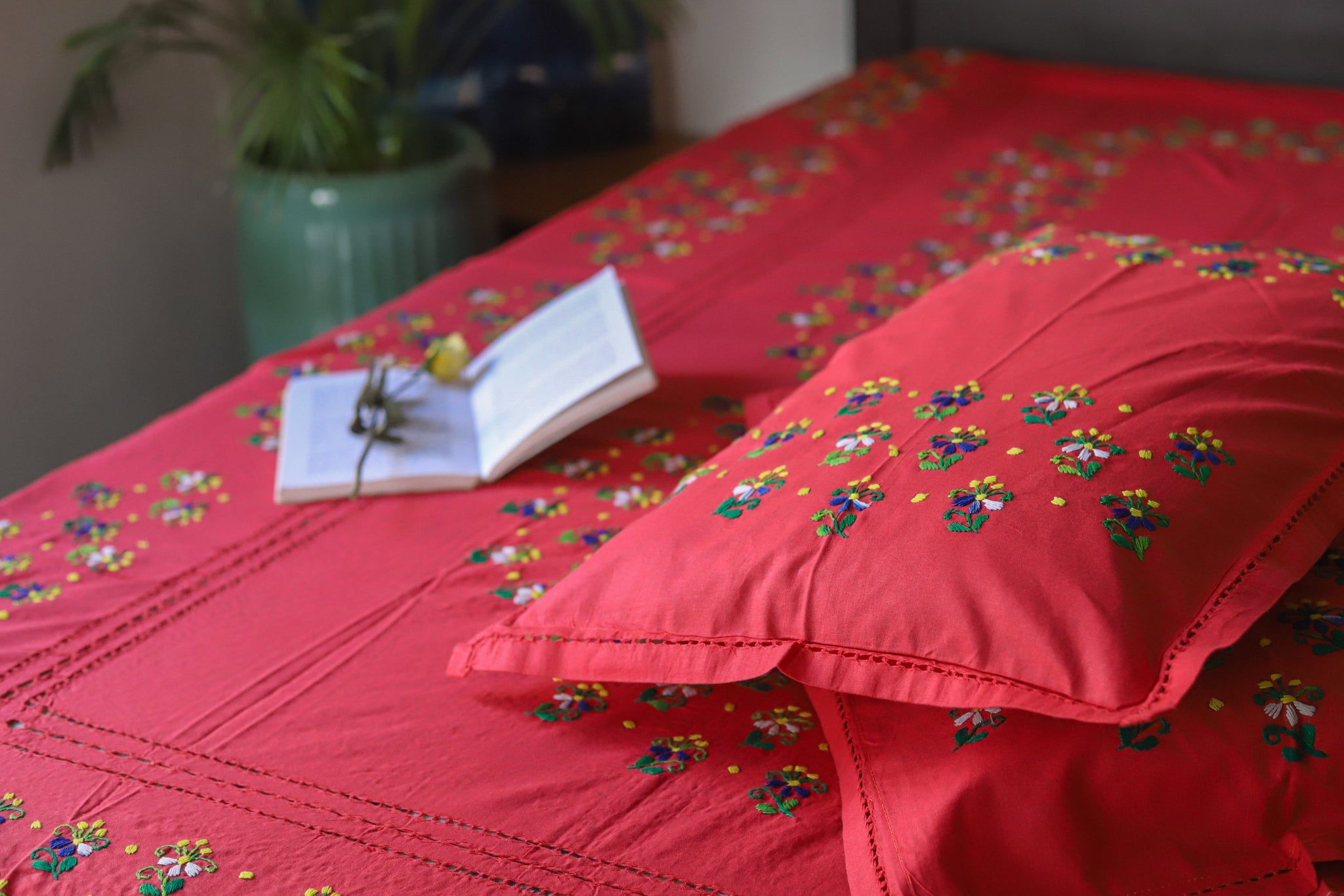 Bengal Hand Embroidered Cotton Bedsheet