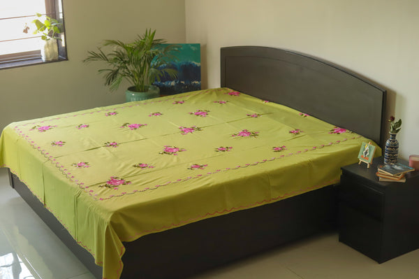 Bengal Hand Embroidered Cotton Bedsheet