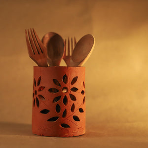 Bengal Terracotta Pen Holder/ Cutlery Stand Handicraft