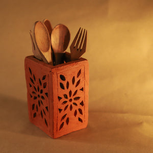 Bengal Terracotta Pen Holder/ Cutlery Stand Handicraft