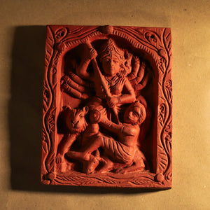 Bengal Terracotta Durga Maa Wall Hanging Tile Handicraft