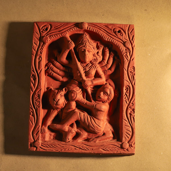 Bengal Terracotta Durga Maa Wall Hanging Tile Handicraft