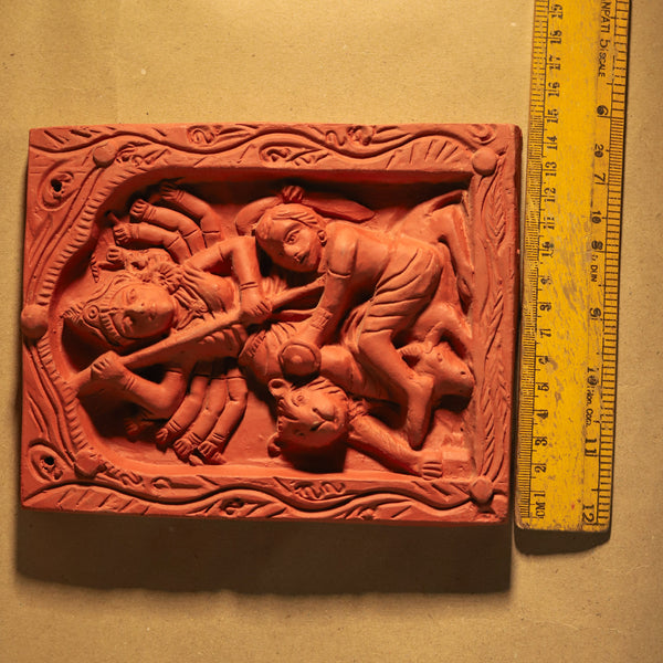 Bengal Terracotta Durga Maa Wall Hanging Tile Handicraft