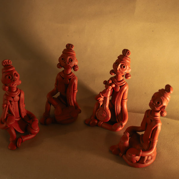 Bengal Terracotta Baul Singer Band Handicraft