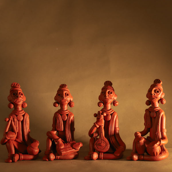 Bengal Terracotta Baul Singer Band Handicraft