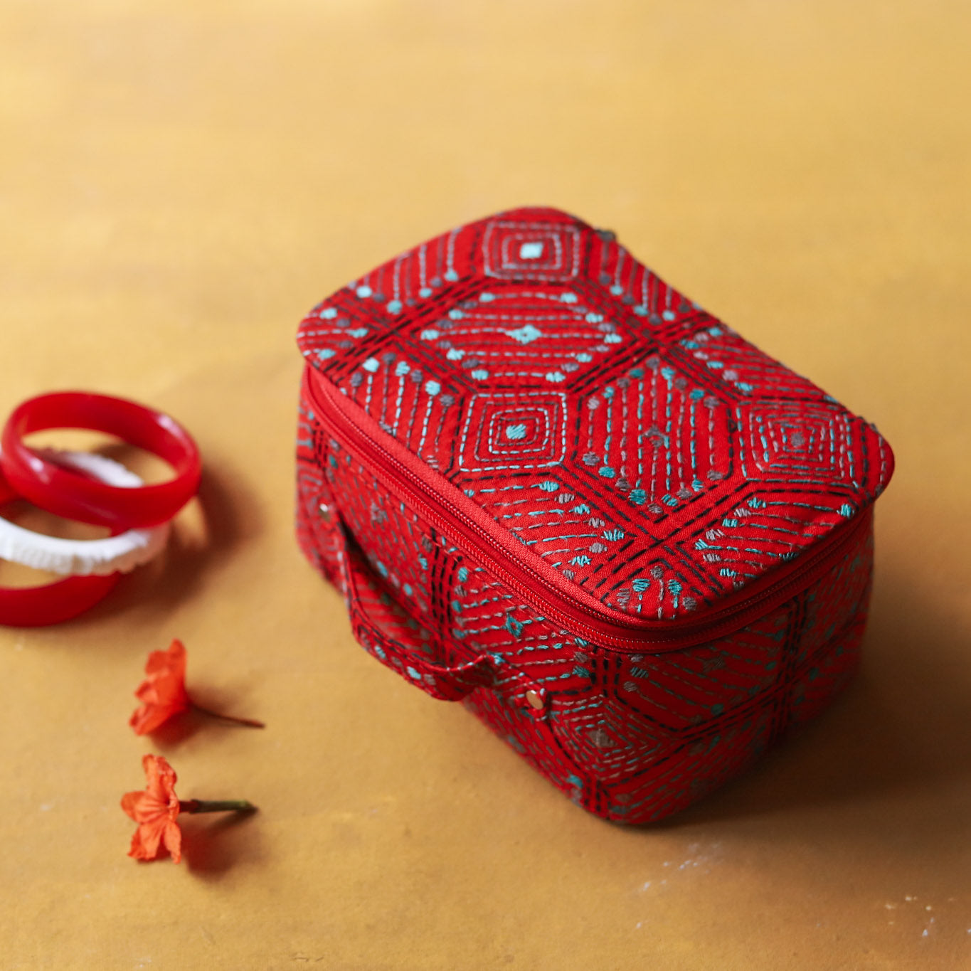 Bengal Kantha Embroidery Handcrafted Jewellery Box