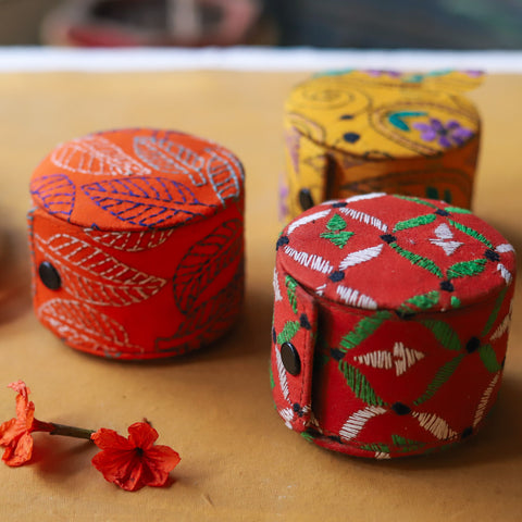 Bengal Kantha Embroidery Handcrafted Bangle Box