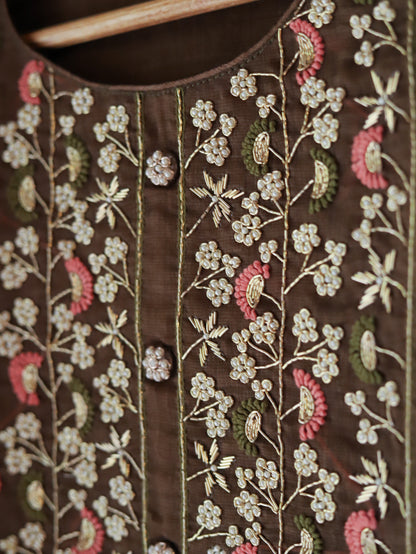 Bengal Hand Embroidered Cotton Silk Kurti