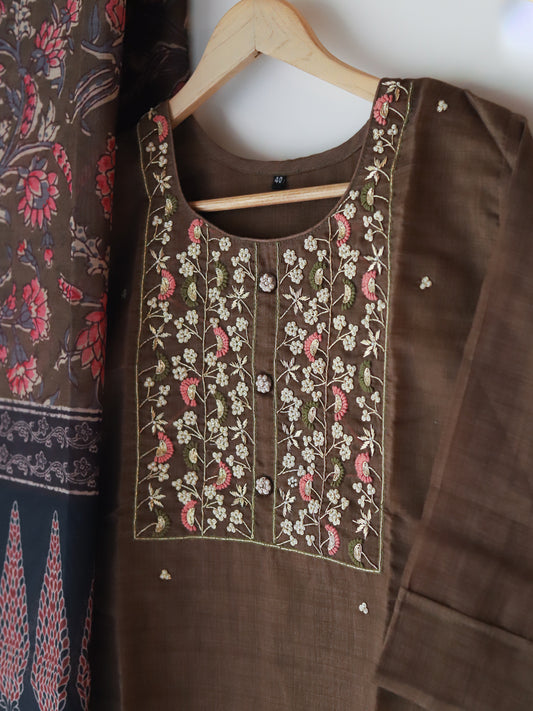 Bengal Hand Embroidered Cotton Silk Kurti