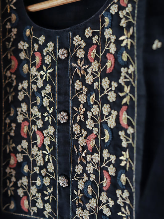 Bengal Hand Embroidered Cotton Silk Kurti