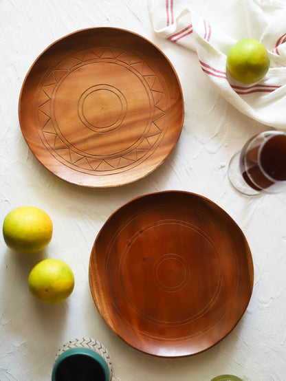 Bengal Handcrafted Wooden Plate Set of 2