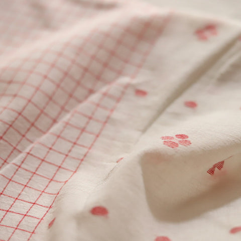 Bengal's Handwoven Cotton Fabric/ Yardage in Jamdani design
