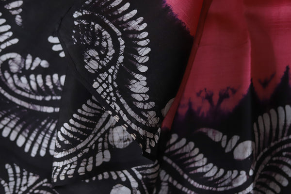 Handwoven Bengal Hand Batik Silk Saree