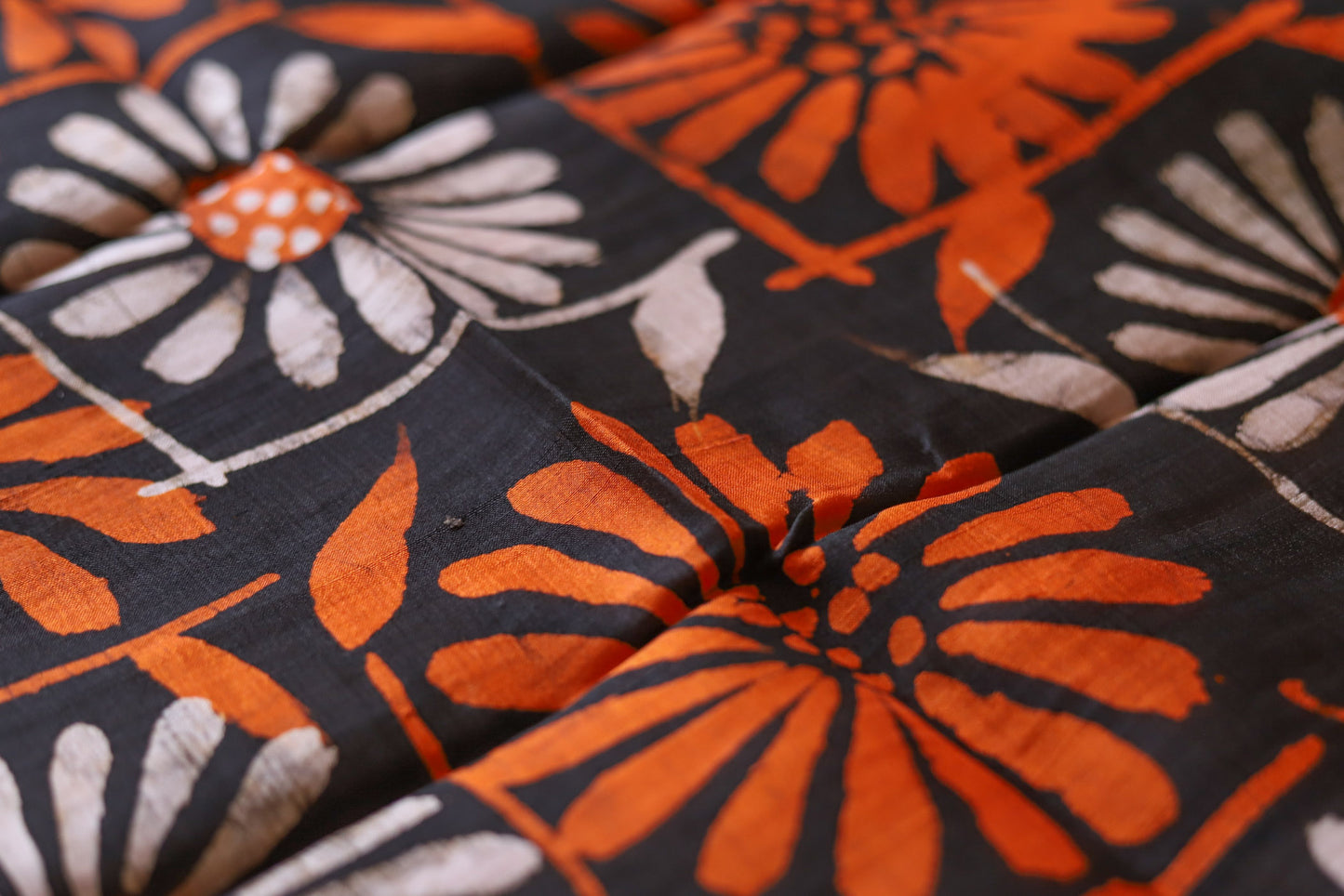 Handwoven Bengal Hand Batik Silk Saree